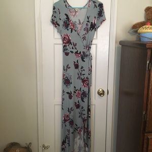 Super soft floral maxi wrap dress